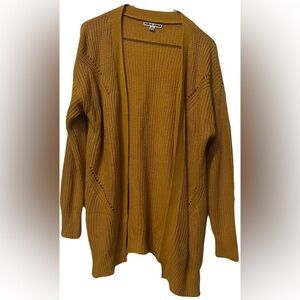 Moral Fiber Mustard Yellow Open-Front Cardigan | US XL